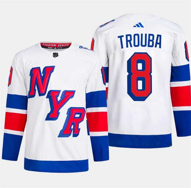 Men's New York Rangers #8 Jacob Trouba White 2024 Stadium Series Stitched Jersey Dzhi